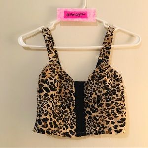 Leopard Print Front Open Bustier